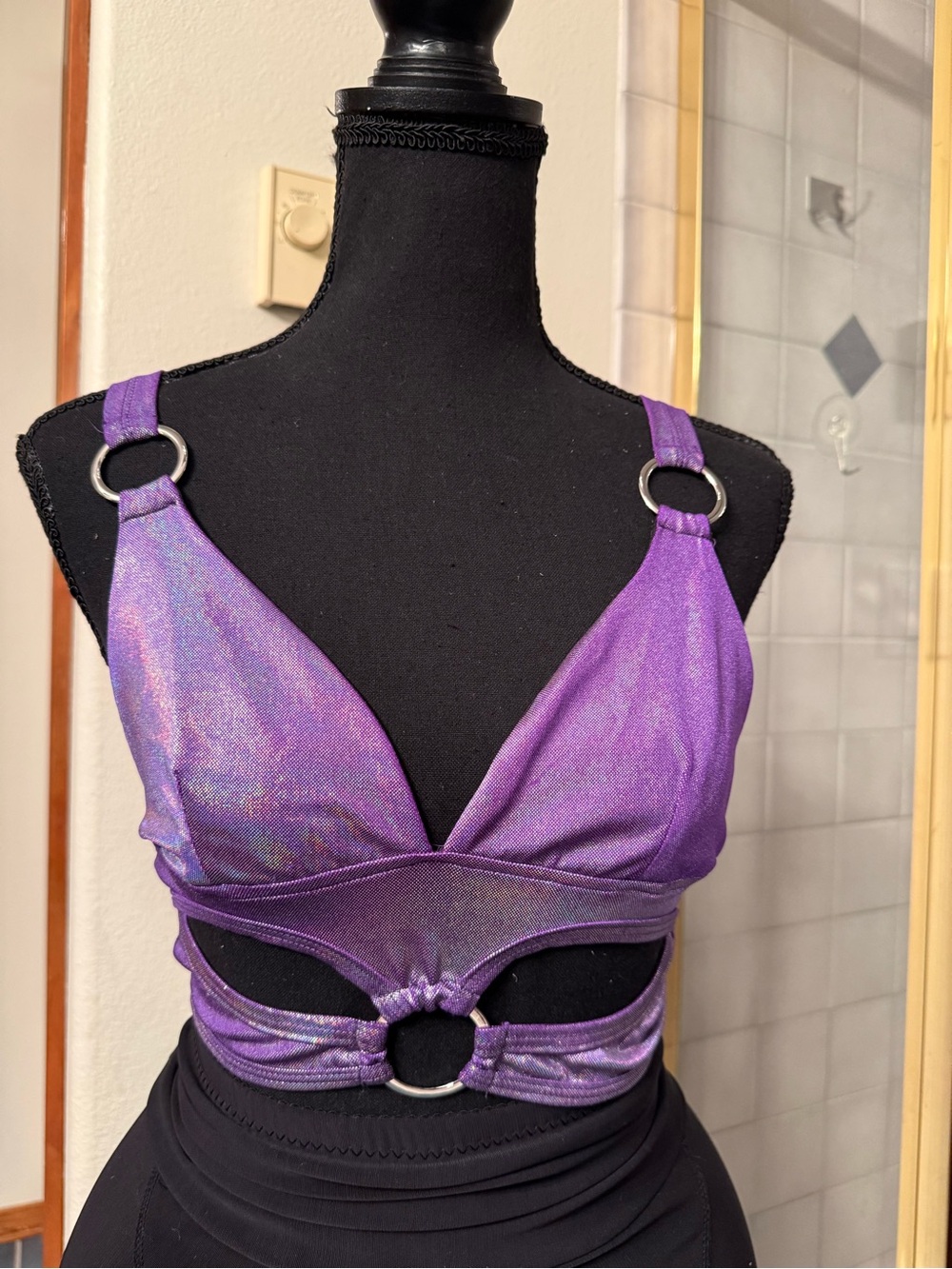 Roma Purple Ring-Detail Cutout Bralette